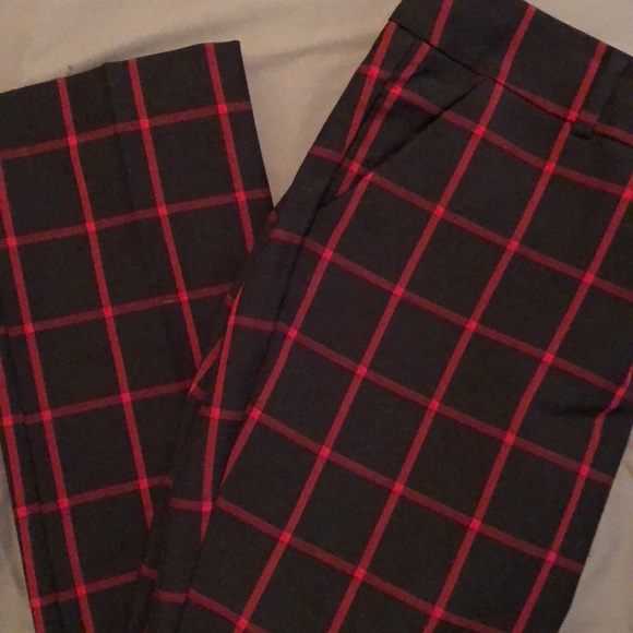 red and black plaid dress pants